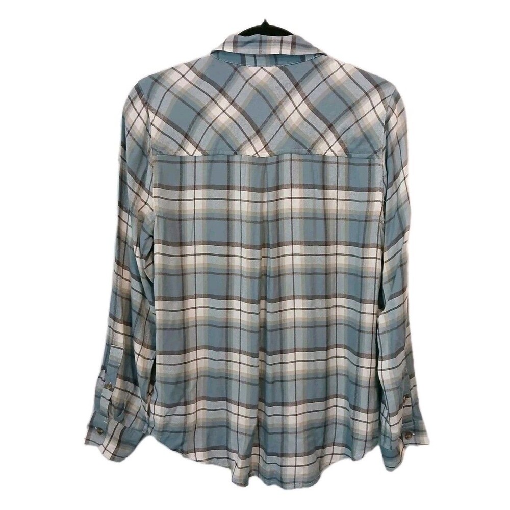 Lucky Brand Women's Shirt Large Plaid  Button Up Long Sleeve Boyfriend Light - Picture 4 of 11